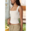 Women'S Square Neck Sleeveless Tank Tops White M 9