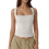 Women'S Square Neck Sleeveless Tank Tops White M 3