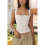 Women'S Square Neck Sleeveless Tank Tops White M 8