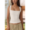 Women'S Square Neck Sleeveless Tank Tops White M 7