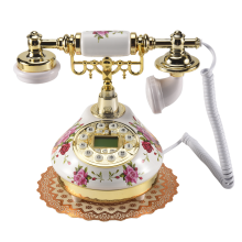 Retro vintage antický styl květinové keramické bytové dekorace stůl telefon P