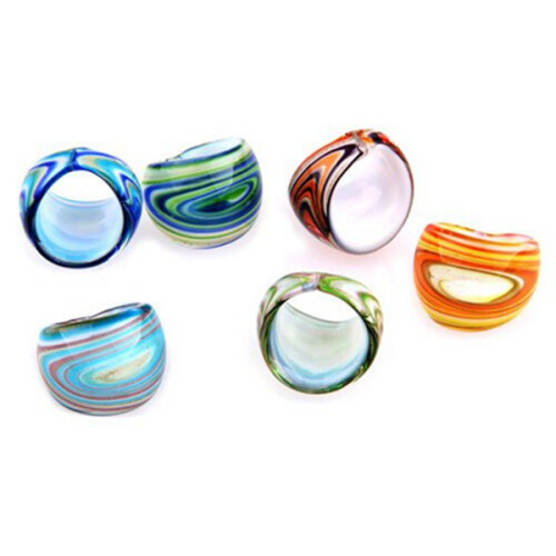 6 X anéis de vidro Lampwork 17-19 mm multicores HOT 2