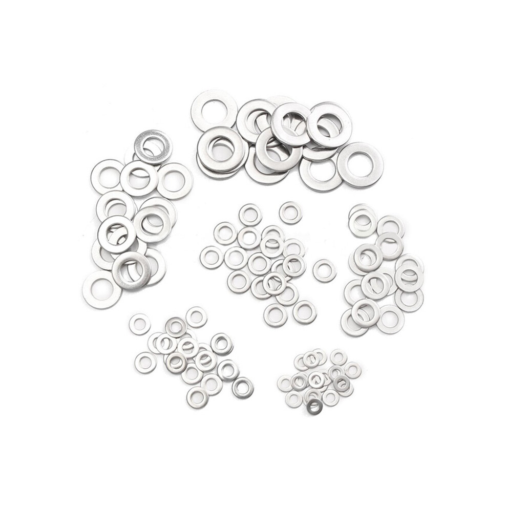 105Pcs 304 Flat Stainless Steel Washers M3 M5 M6 M8 M10 For Screws Rep 4853103967017