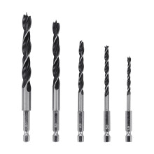 HSS 1/4 inch Hex Shank Point Twist Drill Bits Set Quick Change 5pcs 4