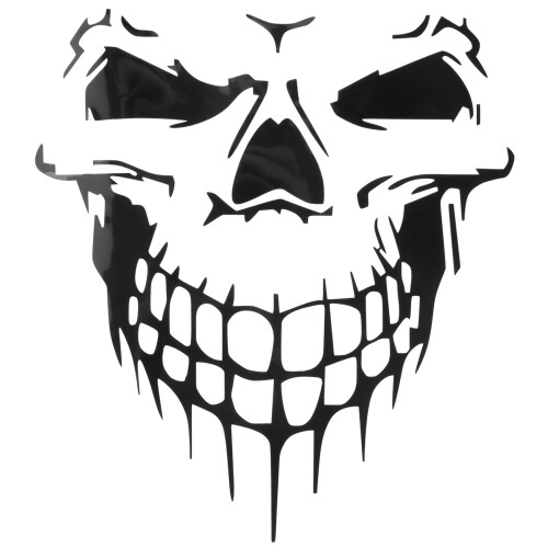 Car Sticker Tattoo Skull Skeleton Large Decorative (Black) 1