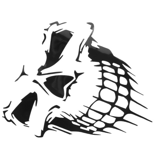 Car Sticker Tattoo Skull Skeleton Large Decorative (Black) 2