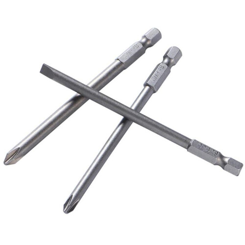 10 stk/sett 100 mm legeringsstål S2 sporskrutrekkerbits rett batch 2