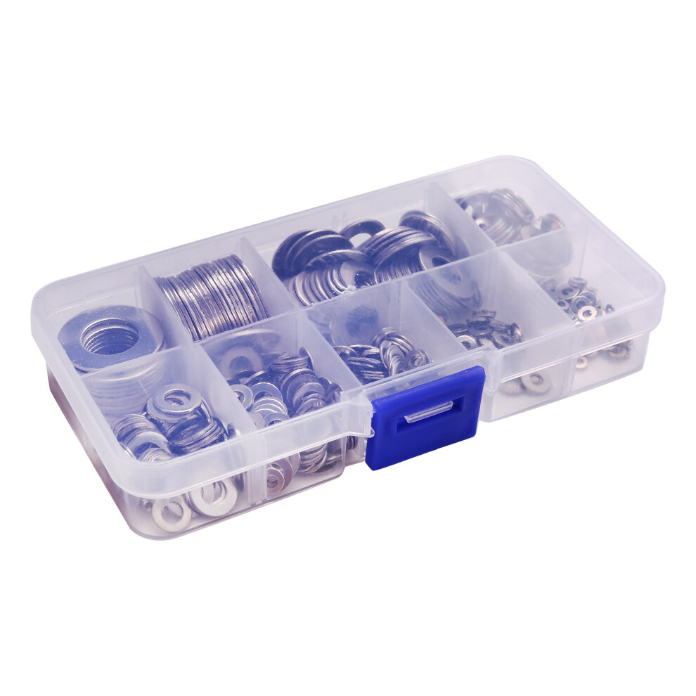 Stainless Steel Flat Washers Set 580 Pcs, 9 Sizes - M2 M2.5 M3 M5 M6 M-image-OPC-PJQ5SJ2-NEW