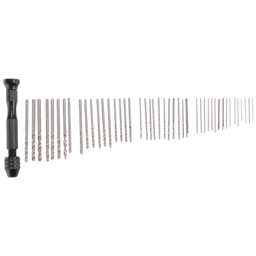 Hand Drill Set Precision Pin Vise With 49 Pcs Mini Twist Bits For Mode