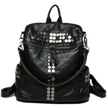 Pu Leather Shoulder Bag Female College Wind Travel Backpack Women'S