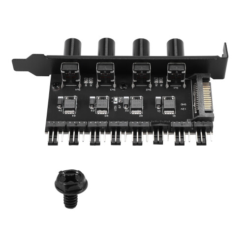 Dator 8 Kanaler Fläktnav 4 Knopp Kylningshastighetskontroller För CPU-Chassin Hdd 1