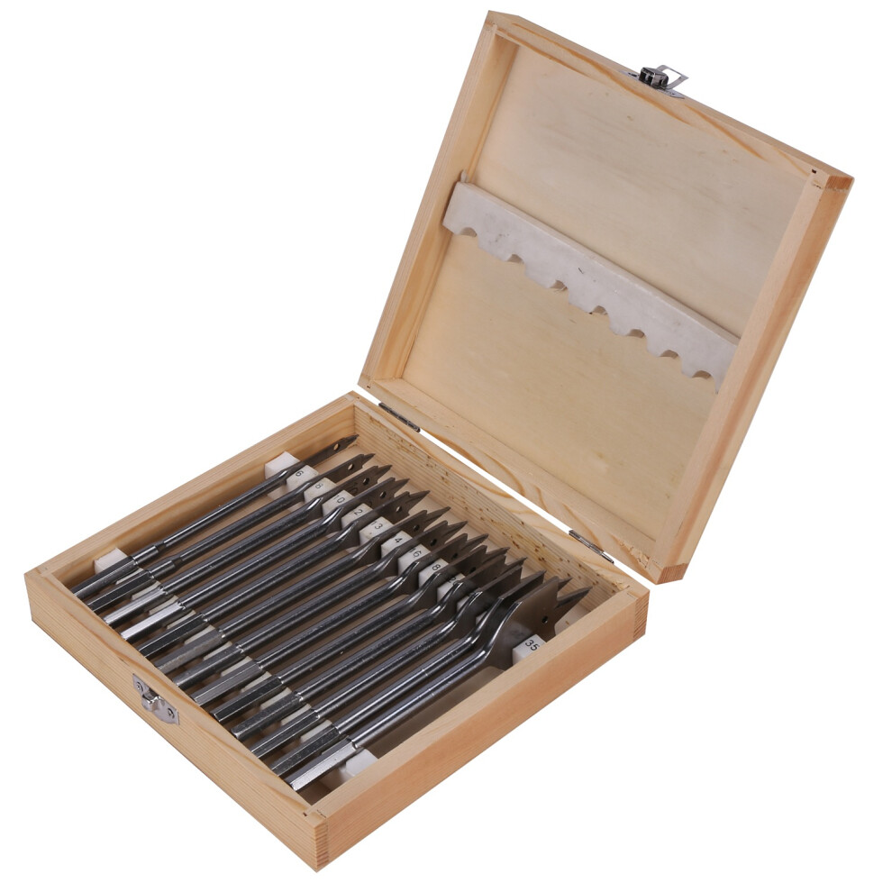 13Pcs Flat Spade Drill Bits Set Metal Bit Kit Hex Shank Woodworking To 4853103976545