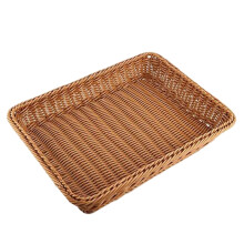 Plastic Rattan Basket, Bread Basket Shop Supermarket Display Woven Tab