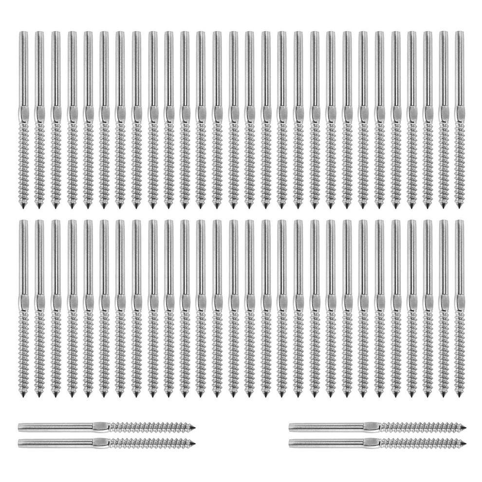 30 Pairs Hand Thread Lag Screws For 1/8 Inch Cable Railing Stair Deck 4853103987091