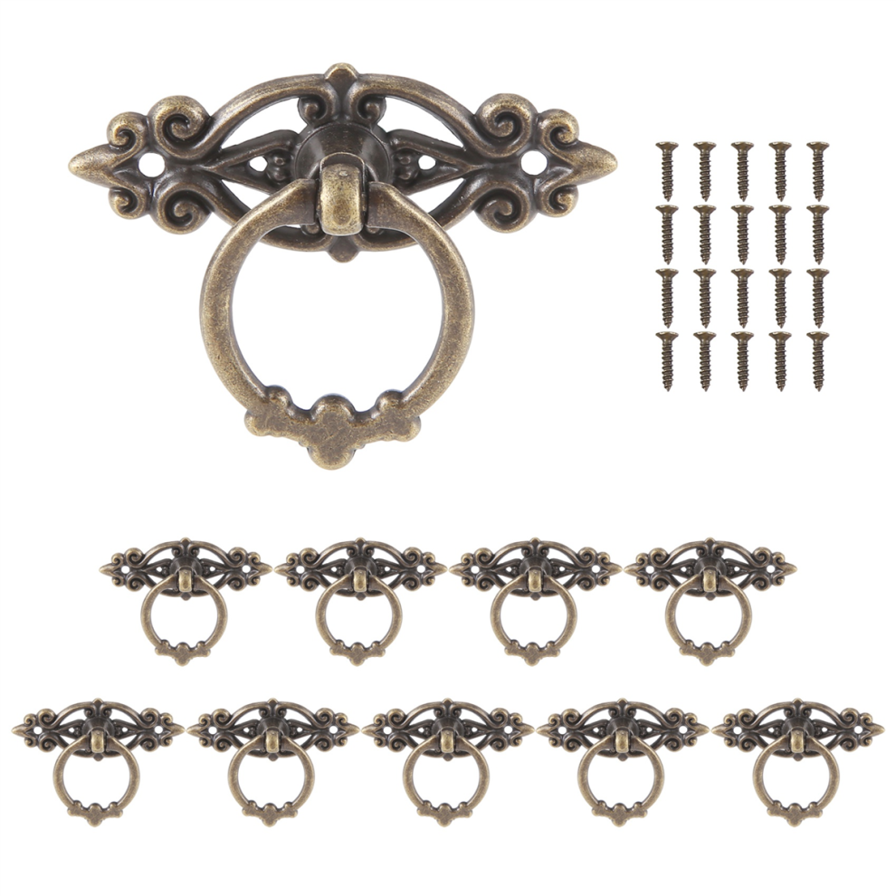 10Pcs Vintage Kitchen Cabinet Cupboard Dresser Door Drawer Ring Pull H 4853103987312