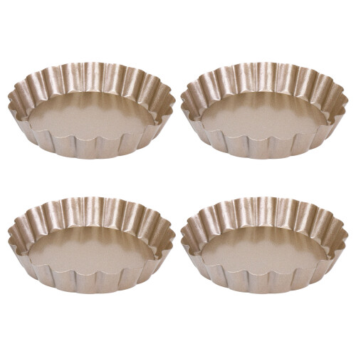 Forma para torta, forma para mini quiche de 4 polegadas com fundo removível e antiaderente, para O 1