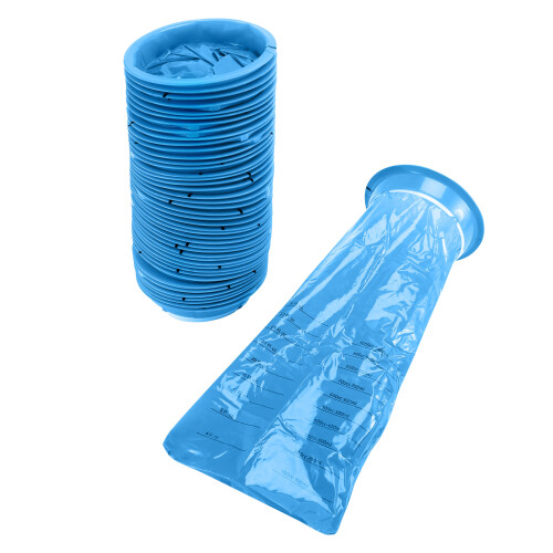 45 τεμάχια σακούλες εμετού των 1000 ml, μπλε ράβδος μιας χρήσης για ναυτία και έμετο 1