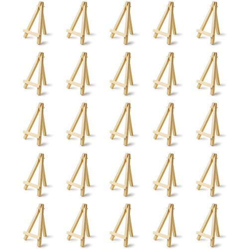 25 stycken mini 13 cm trästaffli. Visitkort, displayfoton, 1