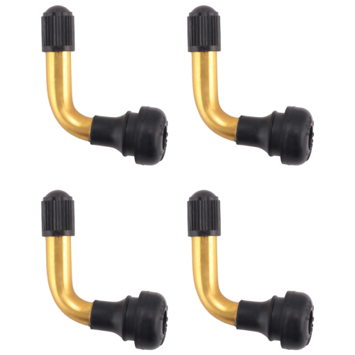 4Pcs Tyre Valves Stem Right Angle Snap-in Rubber 90 Degree Brass for E 2