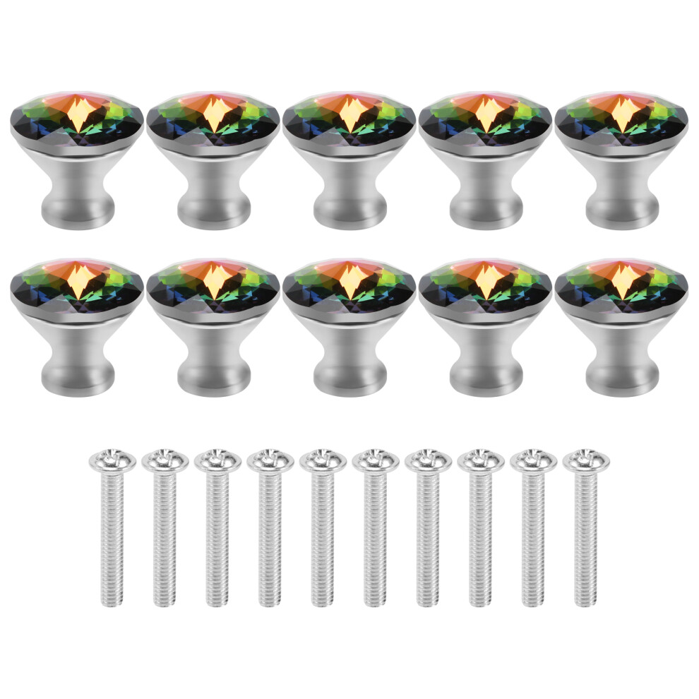 10 Pomos De Cristal De Colores De 30 Mm Para Cajones De Gabinetes De Vidrio-image