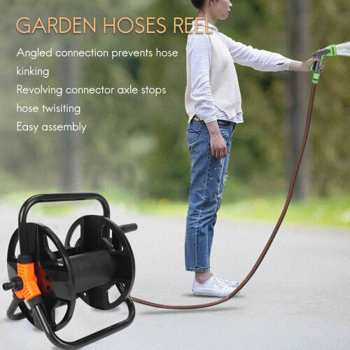Garden Hoses Reel Pipe Storage Cart Exclude Winding Tool Rack Portable 2