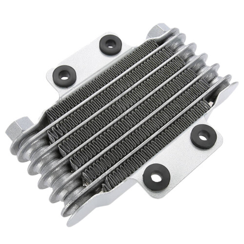 Motorcycle Engine Oil Cooler Cooling Radiator 85Ml Universal Silver Al 1