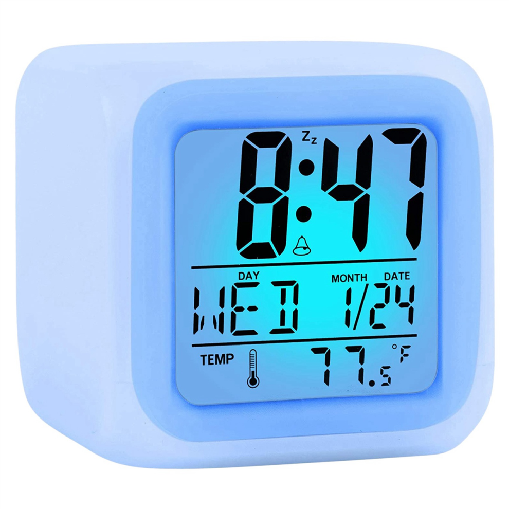 Alarm Clock Digital Travel For Bedroom Boy Girl,Small Desk Bedside Clo Typecat
