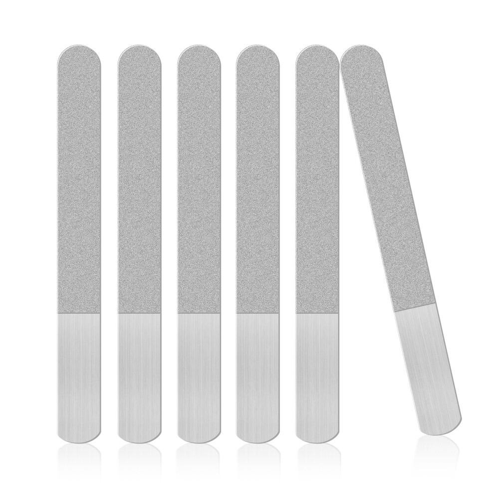 Typecat 6 Pieces Stainless Steel Nail File Double-Sided Diamond Metal Manicure