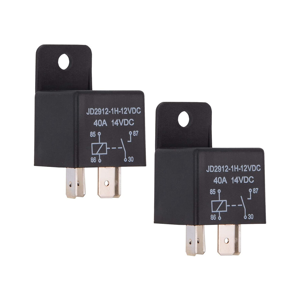 2 Packs Of Relays 4-Pin 12V 40A Relay Kit Spst Model: Jd2912-1H-12Vdc 4853103905088