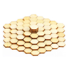 500 PCS Honeycomb Wood Chips Unfinished Cutout Natural Hexagon Shapes