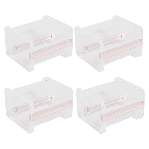 4 Pack Transparent Visible Desktop Multi Washi Masking Tape Dispenser, 1