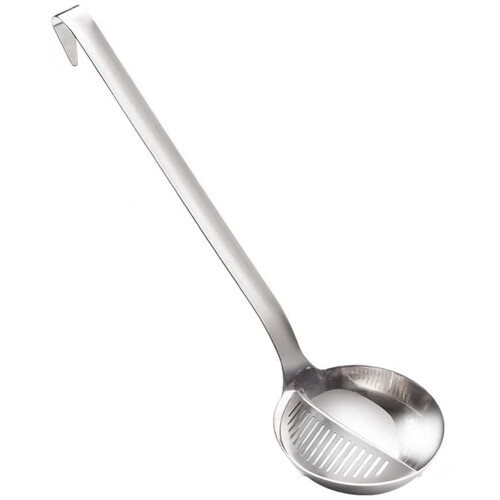 Rustfri stålske med ske og øse, slidset suppe til hotpot-filter K