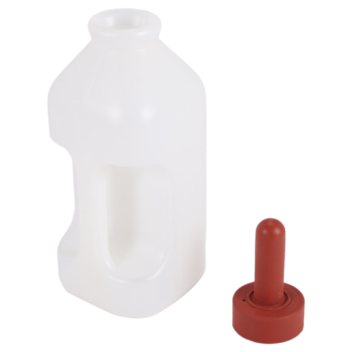 Calf Bottle with Handle and Push-on Nipple 2 Quart Feeder for Nursing 1