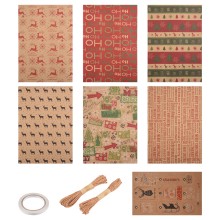 6 Pack Wrapping Paper Sheets,for Christmas Birthday Party Wrapping Pap