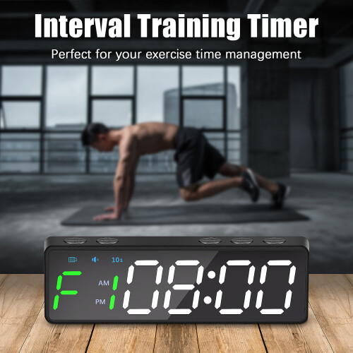Portable Gym Timer Interval Timer Workout Fitness Clock Countdown/UP/S 2
