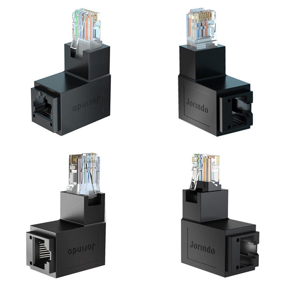 Rj45 Male To Female Ethernet Adapter Network Extender 90 Degree Bend U 4851282135326
