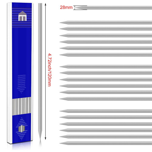 60 Pcs 2.8 mm Solid Silver Welder Pencil Refills for Carpenter Mark Pe 2