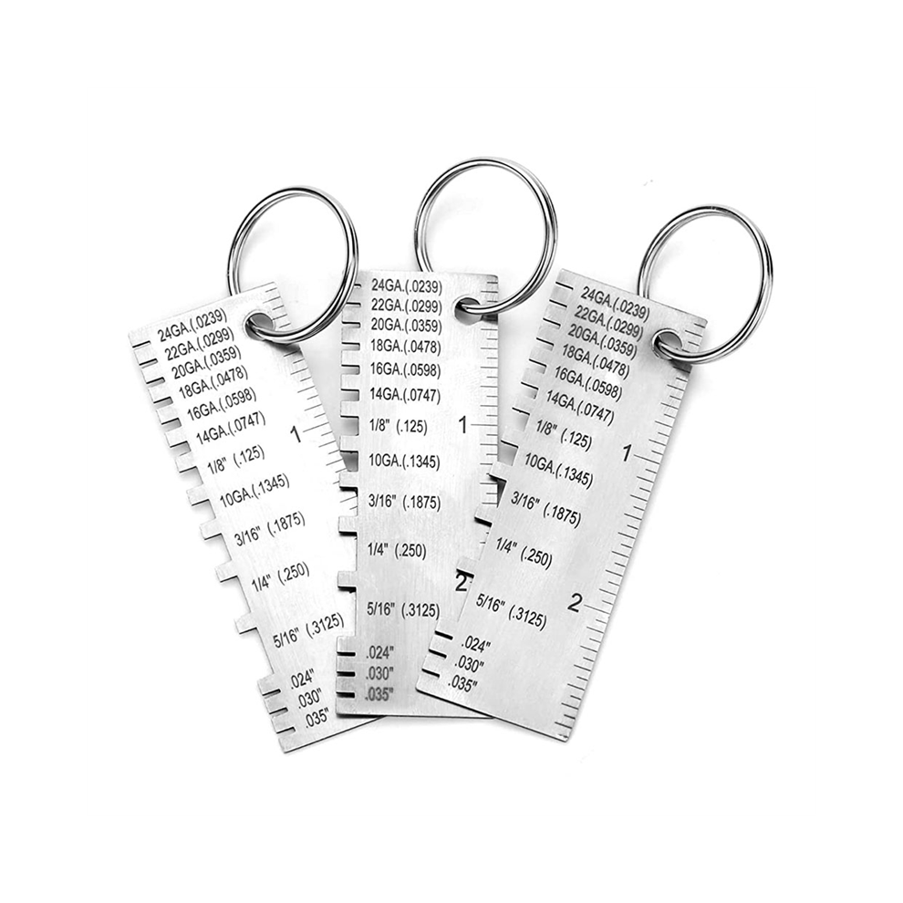 Misuratore Di Spessore Della Lamiera, Confezione Da 3, Calibro Del Filo In Acciaio Inossidabile