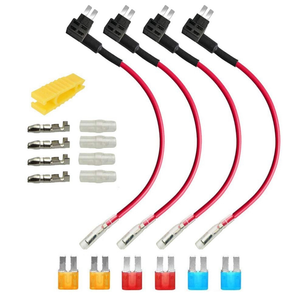 4Pcs 12V-24V Add-A-Circuit Micro2 Fuse Tap, Piggy Back Blade Holder Wi 4851282143529