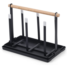 Portabotellas, escurridor de platos para botellas, soporte para 6 botellas, portavasos de metal con