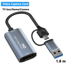 4K HDMI-kompatibel med Type-C+USB-videooptagelseskort 1080P USB-computer