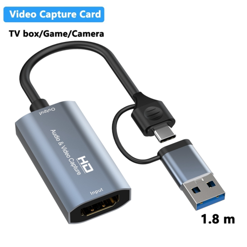 Κάρτα λήψης βίντεο Type-C+USB 4K HDMI-συμβατή με υπολογιστή USB 1080P 1