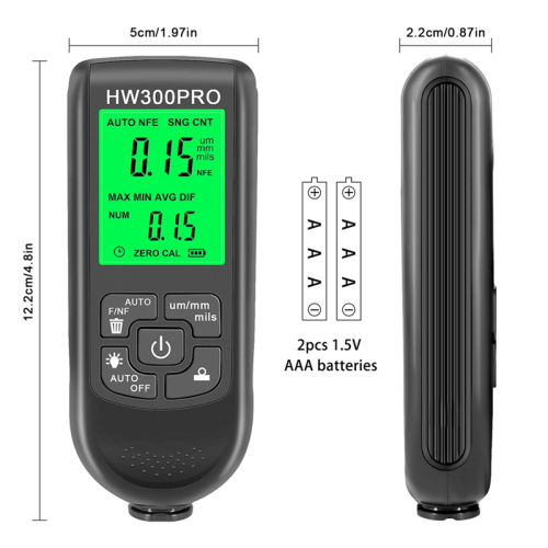 Digital Backlight LCD Film Thickness Meter Car Paint Tester Coating Ga