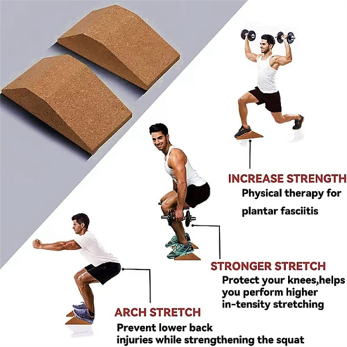 2 τεμάχια Cork Squat Wedge Block Αντιολισθητική Ράμπα Squat, Πλατφόρμα Squat για Hee 2