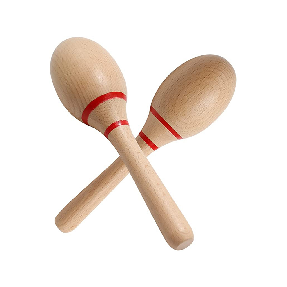 8Inch Hand Percussion Rattles, Beech Wood Rumba Shakers, Latin Musical