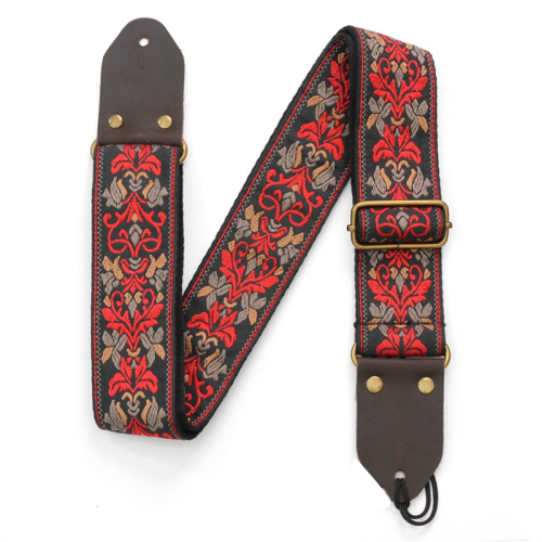 Gitarr Ukulele Rem Broderad Gitarrrem Läderhuvud Bas Börja 1