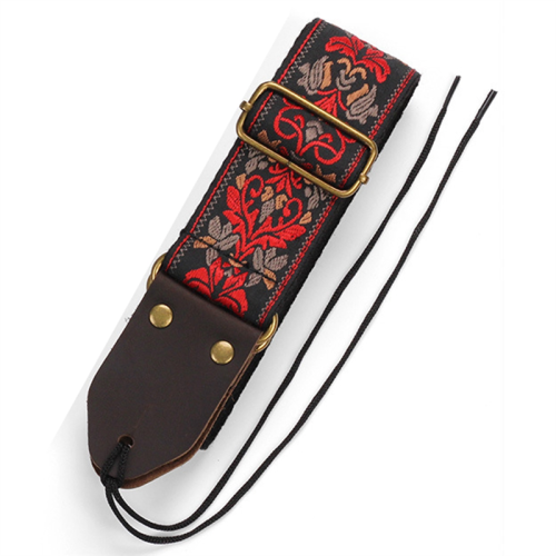 Gitarr Ukulele Rem Broderad Gitarrrem Läderhuvud Bas Börja 2