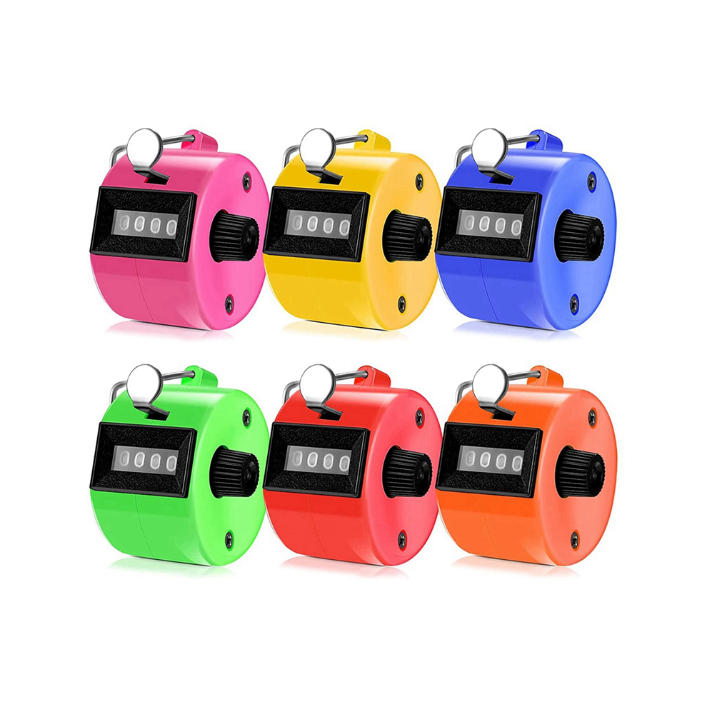 6 PCS Hand Counter 4 Digit Mechanical Palm Click Counter Assorted Colo-image-OPC-PJQ697M-NEW