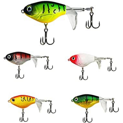 Ensemble de leurres de pêche Topwater Baits avec tracteur flottant à queue rotative P 1