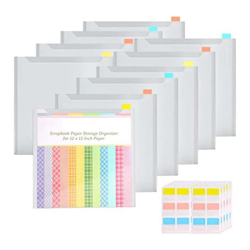 Scrapbook Paper Storage Organizer with 60 Sticky Index Tabs, 10 Pack P 1